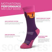 Socrates&reg; Mid-Calf Performance Socks - Happy Hour