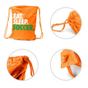 Soccer Drawstring Backpack Eat. Sleep. Soccer.