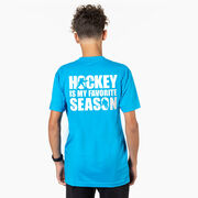 Hockey Short Sleeve T-Shirt - Hockey Is My Favorite Season (Back Design)
