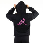 Hockey Hooded Sweatshirt - Neon Hockey Girl (Back Design)