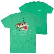 Wrestling Short Sleeve T-Shirt - Wrestling Reindeer (Back Design)