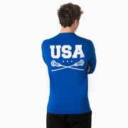 Guys Lacrosse Tshirt Long Sleeve - USA Lacrosse (Back Design)