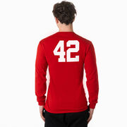 Guys Lacrosse Tshirt Long Sleeve - Patriotic Lacrosse