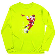 Guys Lacrosse Long Sleeve Performance Tee - Santa Laxer