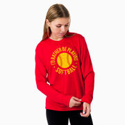 Softball Long Sleeve Performance Tee - I'd Rather Be Playing Softball Distressed