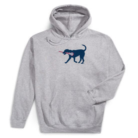 Girls Lacrosse Hooded Sweatshirt - LuLa The LAX Dog(Blue)