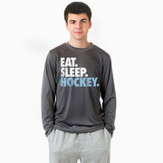 Hockey Long Sleeve Performance Tee - Eat. Sleep. Hockey.