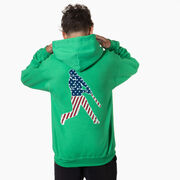 Baseball Hooded Sweatshirt - Baseball Stars and Stripes Player (Back Design)