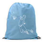 Basketball Drawstring Backpack - Basketball Player Sketch