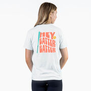 Softball Short Sleeve T-Shirt - Hey Batter Batter (Back Design)