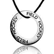 Field Hockey Message Ring Necklace