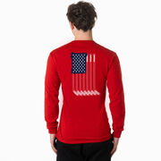 Hockey Tshirt Long Sleeve - American Flag (Back Design)