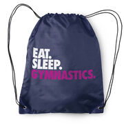 Gymnastics Drawstring Backpack Eat. Sleep. Gymnastics.