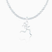 Sterling Silver Mini Stick Figure Runner Necklace