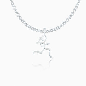 Sterling Silver Mini Stick Figure Runner Necklace