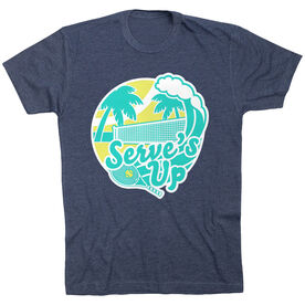 Tennis Short Sleeve T-Shirt - Serve's Up [Youth Large/Navy] - SS