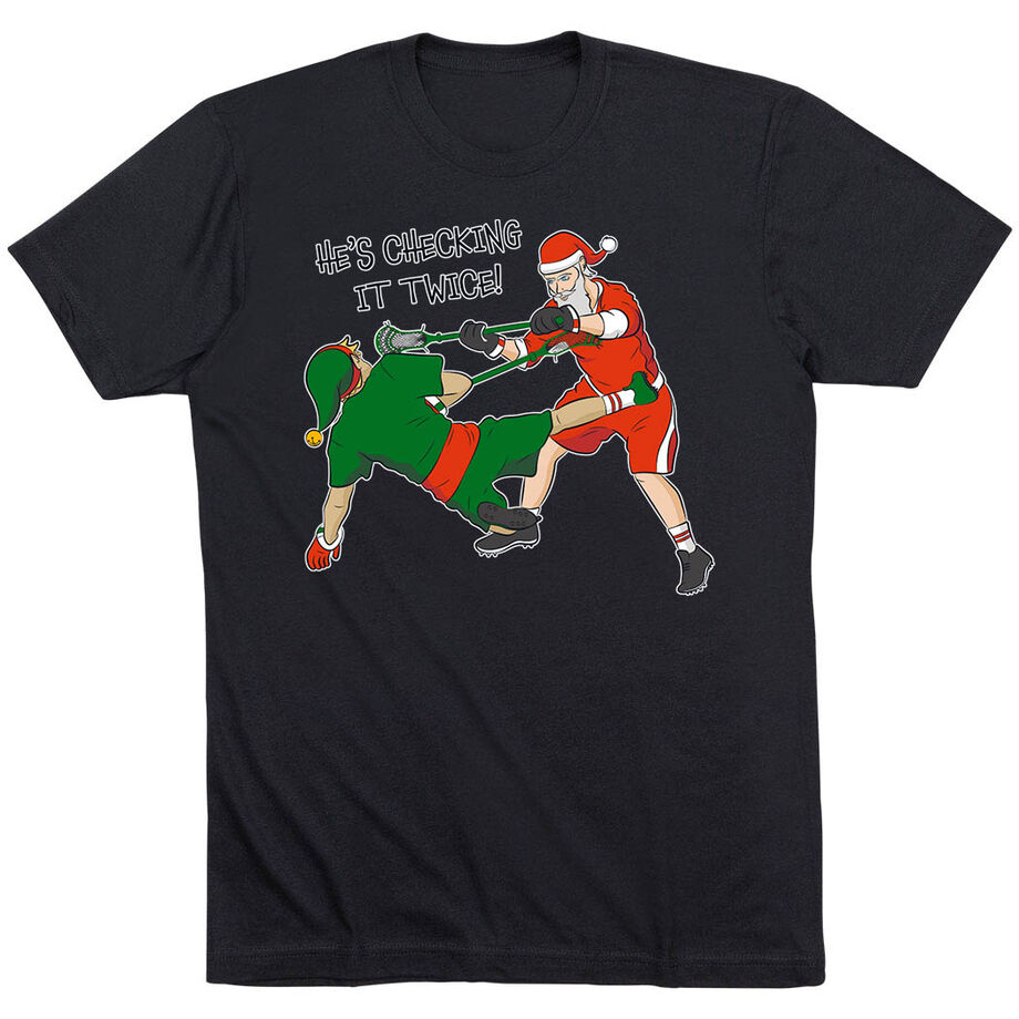 Guys Lacrosse Short Sleeve T-Shirt - Checking It Twice Lacrosse