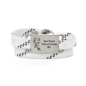 Adjustable Hockey Lace Bracelet With Slider - Personalized Player