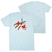 Wrestling Short Sleeve T-Shirt - Wrestling Reindeer (Back Design)