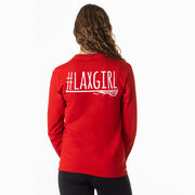 Girls Lacrosse Tshirt Long Sleeve - #LAXGIRL (Back Design)