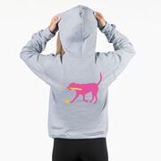 Softball Hooded Sweatshirt - Mitts the Softball Dog (Back Design)