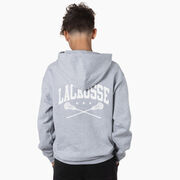 Guys Lacrosse Hooded Sweatshirt - Crossed Sticks (Back Design)