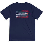 Guys Lacrosse Short Sleeve Performance Tee - American Flag