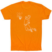 Basketball Short Sleeve T-Shirt - Basketball Player Sketch