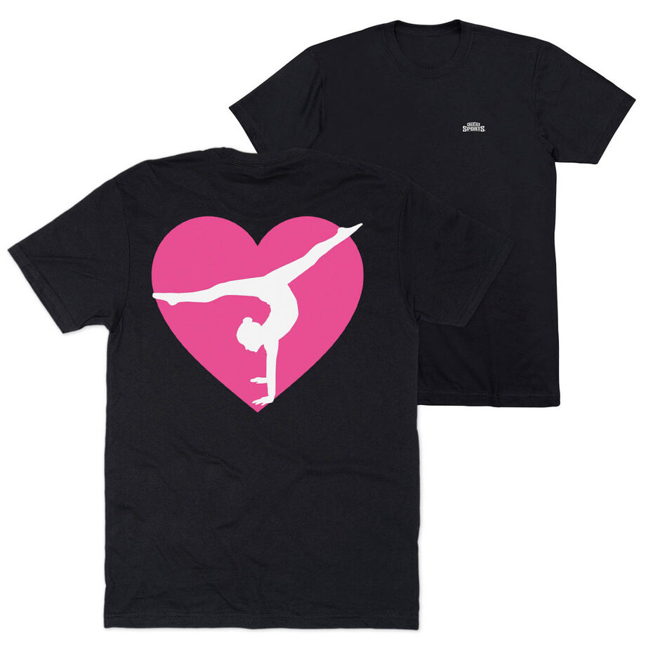 Gymnastics Short Sleeve T-Shirt - Gymnast Heart (Back Design)