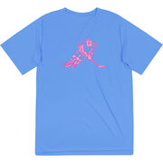 Hockey Short Sleeve Performance Tee - Neon Hockey Girl