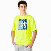 Guys Lacrosse Short Sleeve Performance Tee - Survival of the Fittest