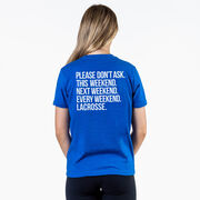 Lacrosse Short Sleeve T-Shirt - All Weekend Lacrosse (Back Design)