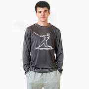 Baseball Long Sleeve Performance Tee - Baseball Player