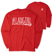 Girls Lacrosse Tshirt Long Sleeve - #LAXGIRL (Back Design)