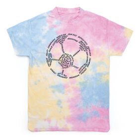 Soccer T-Shirt Short Sleeve - Soccer Words Tie Dye