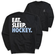 Hockey Crewneck Sweatshirt - Eat Sleep Hockey (Bold) (Back Design)