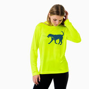 Hockey Long Sleeve Performance Tee - Rocky The Hockey Dog