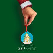 Softball Round Ceramic Ornament - Christmas Tree
