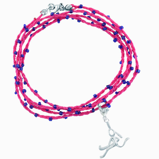 Field Hockey Beaded Wrap Bracelet With Silver Plated Field Hockey Beaded Wrap Bracelet With Silver Plated Stick Figure