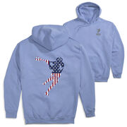 Guys Lacrosse Hooded Sweatshirt - American Flag Silhouette Lacrosse (Back Design)