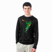 Guys Lacrosse Long Sleeve Performance Tee - Lacrosse Leprechaun