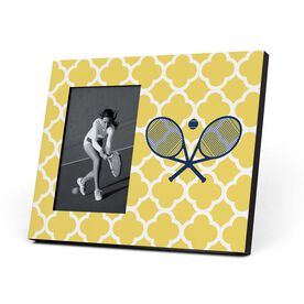Tennis Photo Frame - Personalized Rackets Quatrefoil