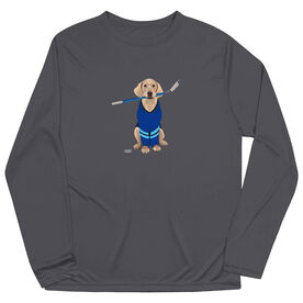 Hockey Long Sleeve Performance Tee - Puck The Hockey Dog