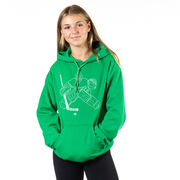 Hockey Hooded Sweatshirt - Hockey Goalie Sketch