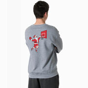 Basketball Crewneck Sweatshirt - Slam Dunk Santa (Back Design)