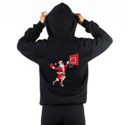 Basketball Hooded Sweatshirt - Slam Dunk Santa (Back Design)