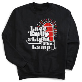 Hockey Crewneck Sweatshirt - Lace 'Em Up And Light The Lamp