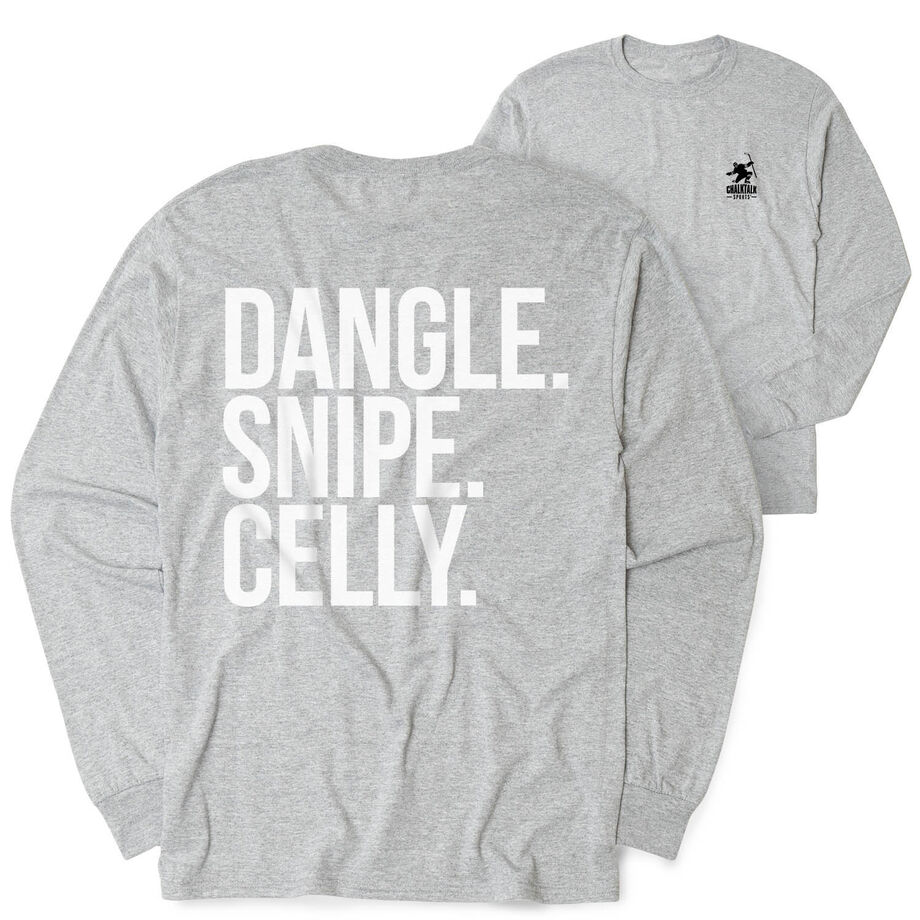 Hockey Tshirt Long Sleeve - Dangle Snipe Celly Words (Back Design)