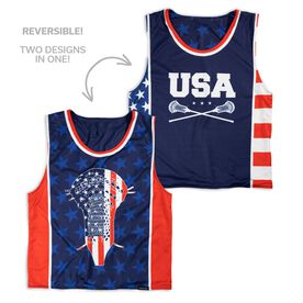 Guys Lacrosse Reversible Pinnie - Patriotic