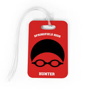 Swimming Bag/Luggage Tag - Personalized Swim Team Goggles and Cap